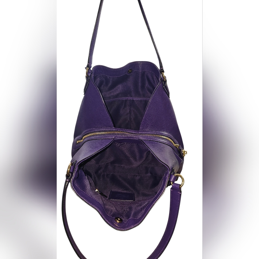 COACH Edie Vibrant Purple Shoulder Bag with Dust Bag & Pair of Twillies - Picture 4 of 15